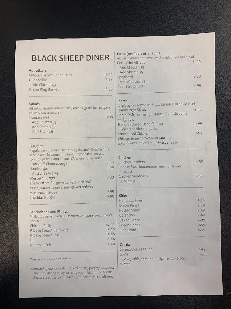 Black Sheep Diner Menu image 1